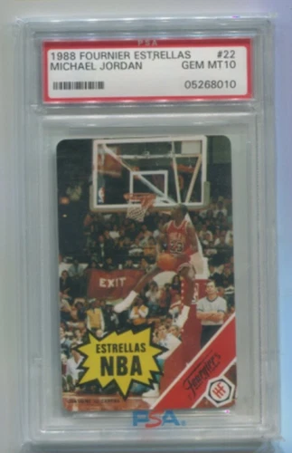 1988 Fournier Estrellas - MICHAEL JORDAN - Rules Card #22 Reverse Dunk - PSA 10