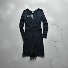 Just Cavalli Dress avant-garde silk wool viscose black size S New With Tags