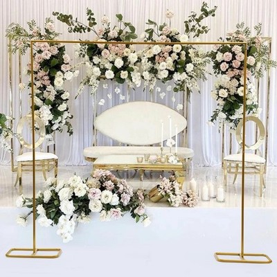 2*2.1m Wedding Arch Door Background Wrought Iron Decorative Props Flower Rack