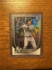 2025 Bowman Chrome Jacob Wilson #1 Mojo Refractors Rookie Athletics RC