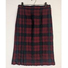 Vtg Highland Home Industries Kilt Lindsay Tartan Plaid Wool Skirt Womens Medium