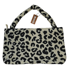 Beagles Damen Shopper Teddy Bag Handtasche Schultertasche Beige Leopard NEU