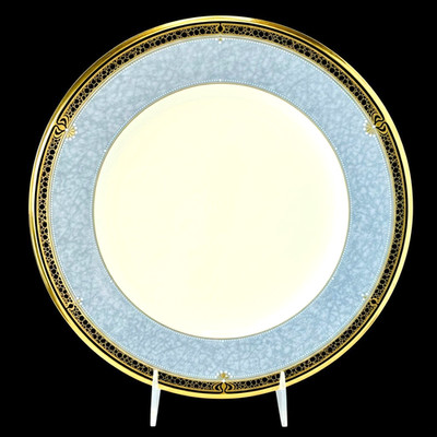   Noritake Icon Bread Plates   Set of 5   Bone China Blue Gold   Excellent