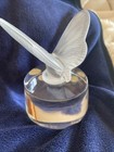CRISTAL FRANCE BUTTERFLY FROSTED/CLEAR PAPERWEIGHT SIGNED 3.25" x 2.75” — photo 6
