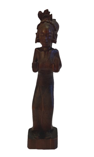 Bois lourd finement détaillé - Bali - Indonésie - Danseuse - Sculpture 11 pouces - Photo 2/9