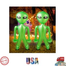 Pack of 2 Jumbo 5FT Giant Green Alien Inflatables for Halloween Fun Festivities