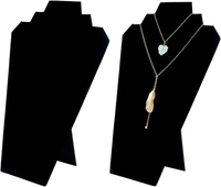 2 StüCk Schmuck Halsketten PräSentationsstäNder Aus Schwarzem Samt 31 Cm Hoch 3D