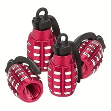 4pcs Tire Wheel Valve Stem Cap Set Metal Grenade Bomb Air Dust Cover Caps Trim