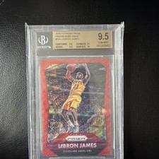 2015 PANINI PRIZM LeBRON JAMES RUBY WAVE PRIZM BGS 9.5GEM MINT, 273/350