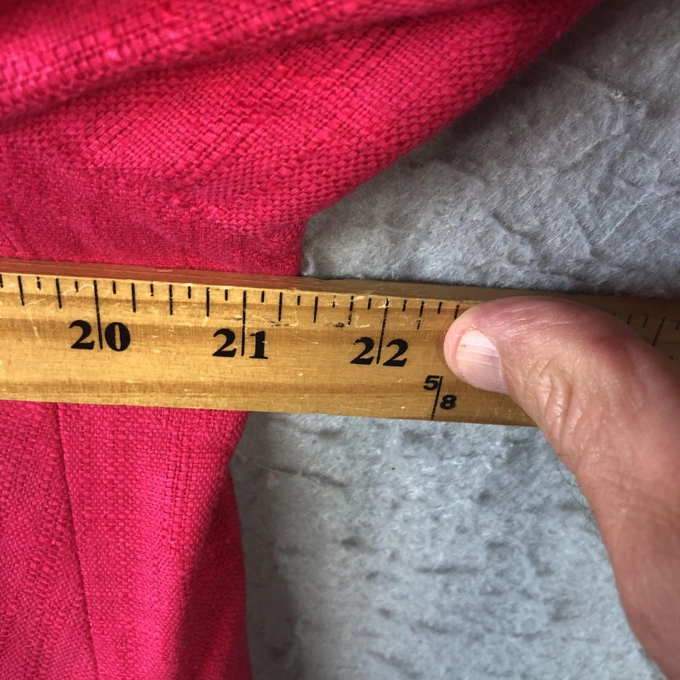 Coldwater Creek Blazer Womens 18W Pink Linen Blend Ruched Sleeve One Button - Image 4 of 4