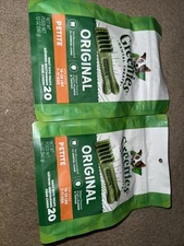 Lot Of 2 Greenies Original Petite Size 20 count 12 oz  Dental Chew Treats