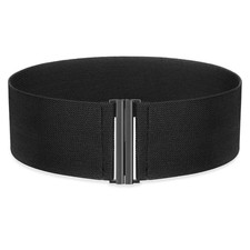 Women Wide Elastic Belts for Dresses Corset Fit Waist Size 24-27 Inches Black