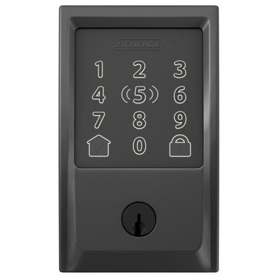 Schlage Encode Plus Matte Black Wi-Fi Deadbolt with Century Trim