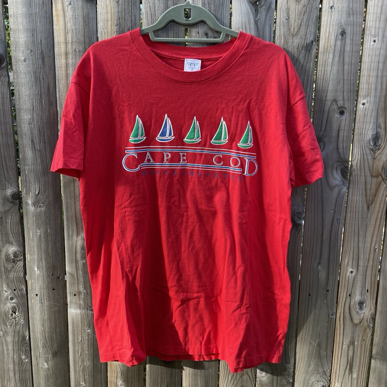Vintage 80s Cape Cod T Shirt Mens L Red Single Stitch USA Delta Graphic Tee