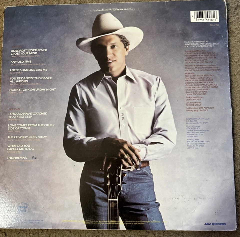 George Strait Does Fort Worth Ever Cross Your Mind LP Vinyl Record MCA-5518 DJ - Image 4 of 4