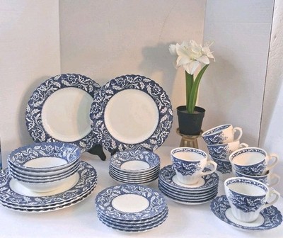 VTG Staffordshire IRONSTONE Fine Bone China Set''Lucerne Pattern'' 36 PCs! England