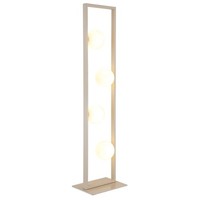 Stehlampe Standleuchte BüRolampe Metall Sandfarben Matt Glaskugeln H 110 Cm