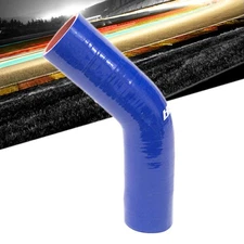 HPS 4" Blue 1.12" (28mm) 4Ply Elbow Couple Silicone 45 Degree Coolant Hose