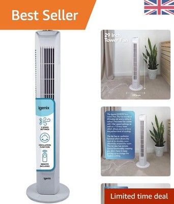 Stilvoller weißer Turmventilator mit Timer - Genießen Sie leise, effiziente Kühlung zu Hause