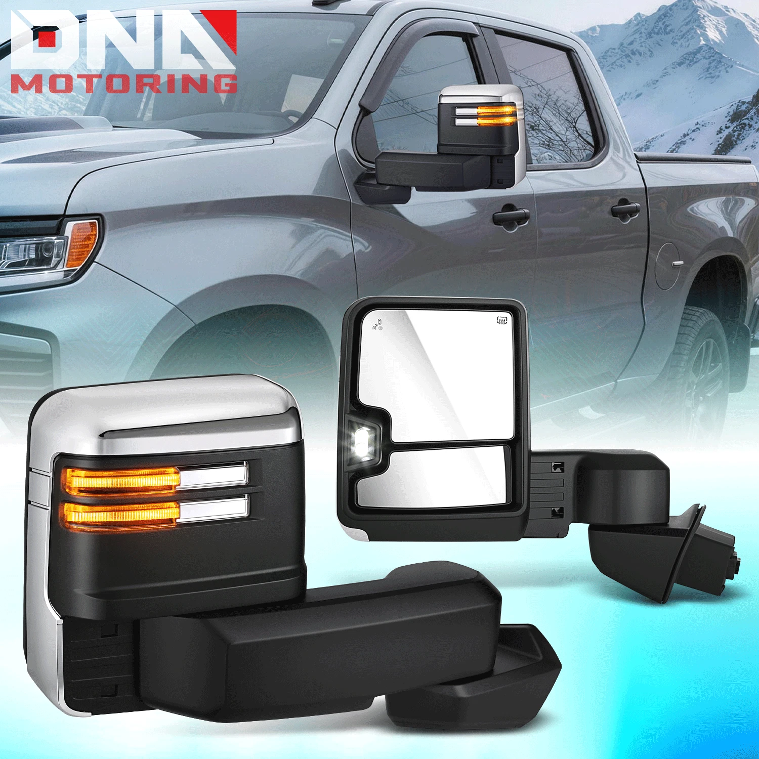 For 2019-2022 Silverado 1500 Power Heated Tow Mirrors w/ LED Signal+Temp Sensor
Opens in a new windo