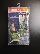 5 Pack Disney Pixar Lightyear Boys Briefs Size 6 New Underwear 100 cotton