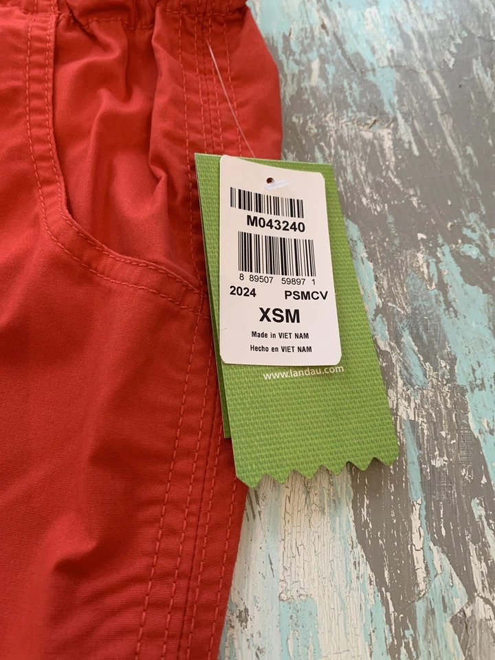 Pantalones Médicos XS Landau Elastizados Para Mujer Caqui Rojo Claro Nuevos con Etiquetas Elásticos Foto 4 de 4