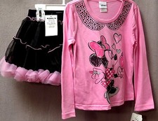 Minnie Mouse 2 Piece Tutu Skirt  Matching T-Shirt Sizes: 5  6 Super Cute BNWT