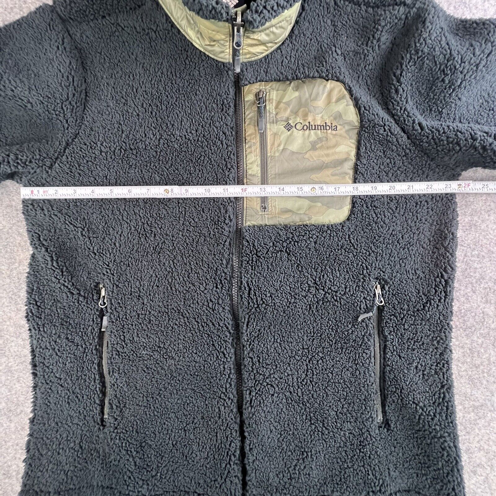 Columbia 男式Archer Ridge 抓绒拉链夏尔巴夹克,尺寸L,黑色迷彩| eBay
