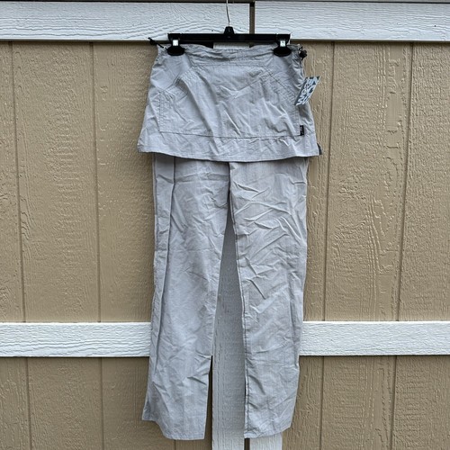 Neu Squeeze Y2K Rave Fallschirm Nylon Hose Utility Rock Overlay Größe 3/4 grau