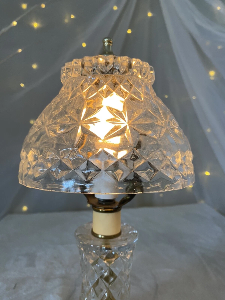 Vintage Crystal Table Lamp Underwriters Laboratories Portable Lamp