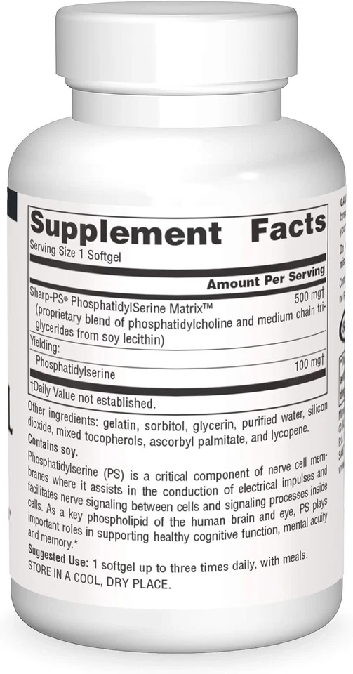 Source Naturals Phosfatidil Serine Matrix 500 mg 60 Sgels Foto 3 de 4