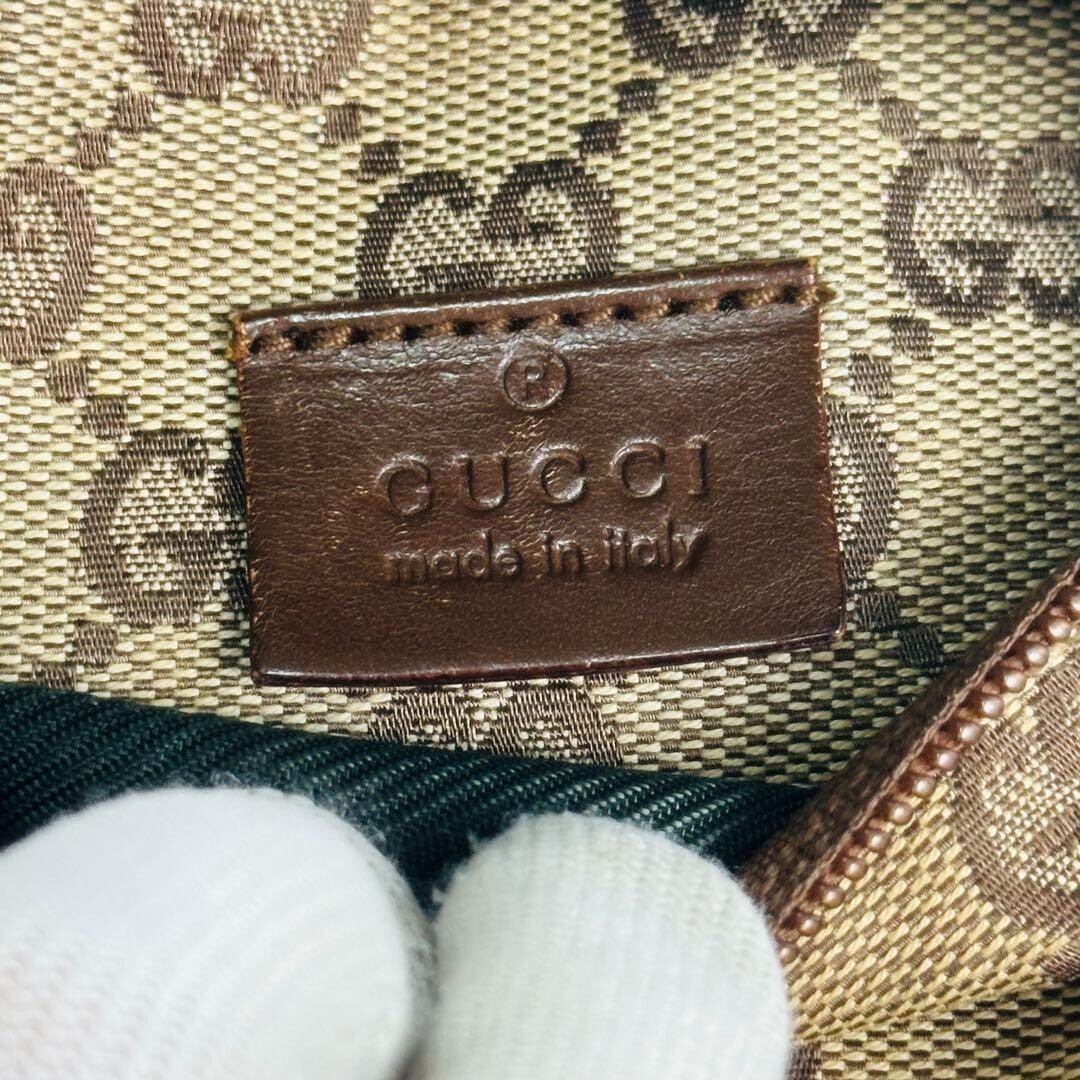 Auth GUCCI Waist Pouch Bum Bag Beige Brown Leather Canvas Auth GUCCI Waist Pouch Bum Bag Beige Brown Leather Canvas
