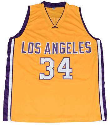 LOS ANGELES LAKERS SHAQUILLE O'NEAL SIGNED #34 GOLD BASKETBALL