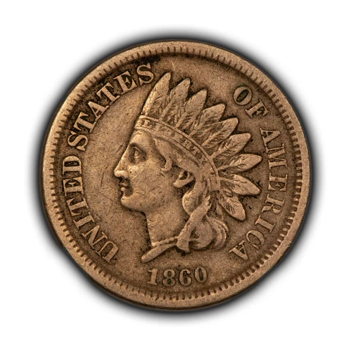 1860 1c Indian Head Small Cent - VF - SKU-T4517