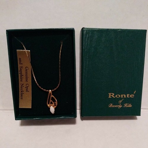 Pendant Necklace Opal And Garnet 17.5 