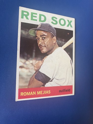 Tarjeta de béisbol de colección 1964 Topps Roman Mejías #186 de los Medias Rojas de Boston - Imagen 6 de 8