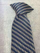 Boys Blue Clip on Tie 14 Teflon Coated Fabric Protector EUC