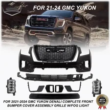 For 2021 2022 2023 2024 GMC Yukon Denali Front Bumper Kit with Fog Lights Grille