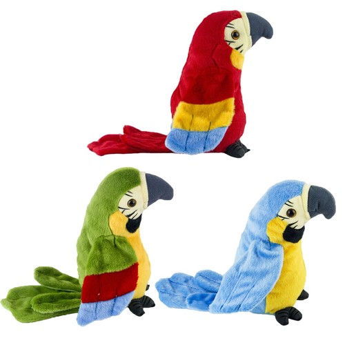 Electric Talking Parrot Plush Toy Sound Recording Waving Wings Bird