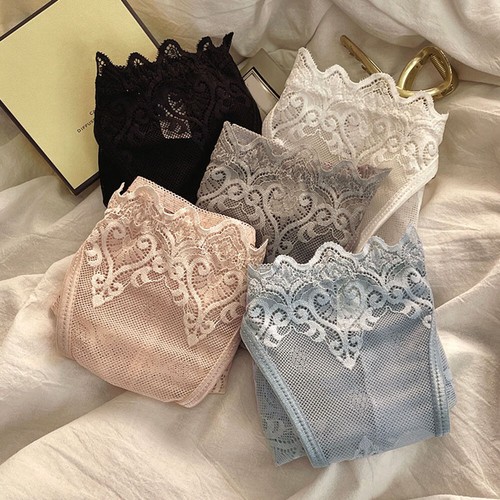 1/5 Pack Lot Womens Sheer Lace Panties Satin String Underwear Lingeries Vintage - Picture 3 of 29