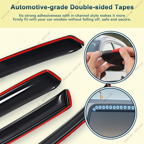 For 12-14 15 2016 Honda CR-V In-Channel Smoke Window Visor Rain Guard Vent Shade - Picture 6 of 11
