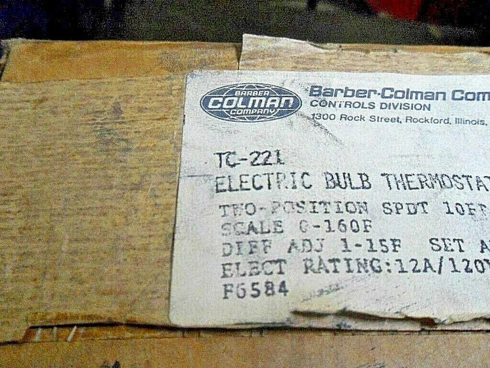 Barber Colman TC-221 Electric Bulb Thermostat - Image 2 of 3