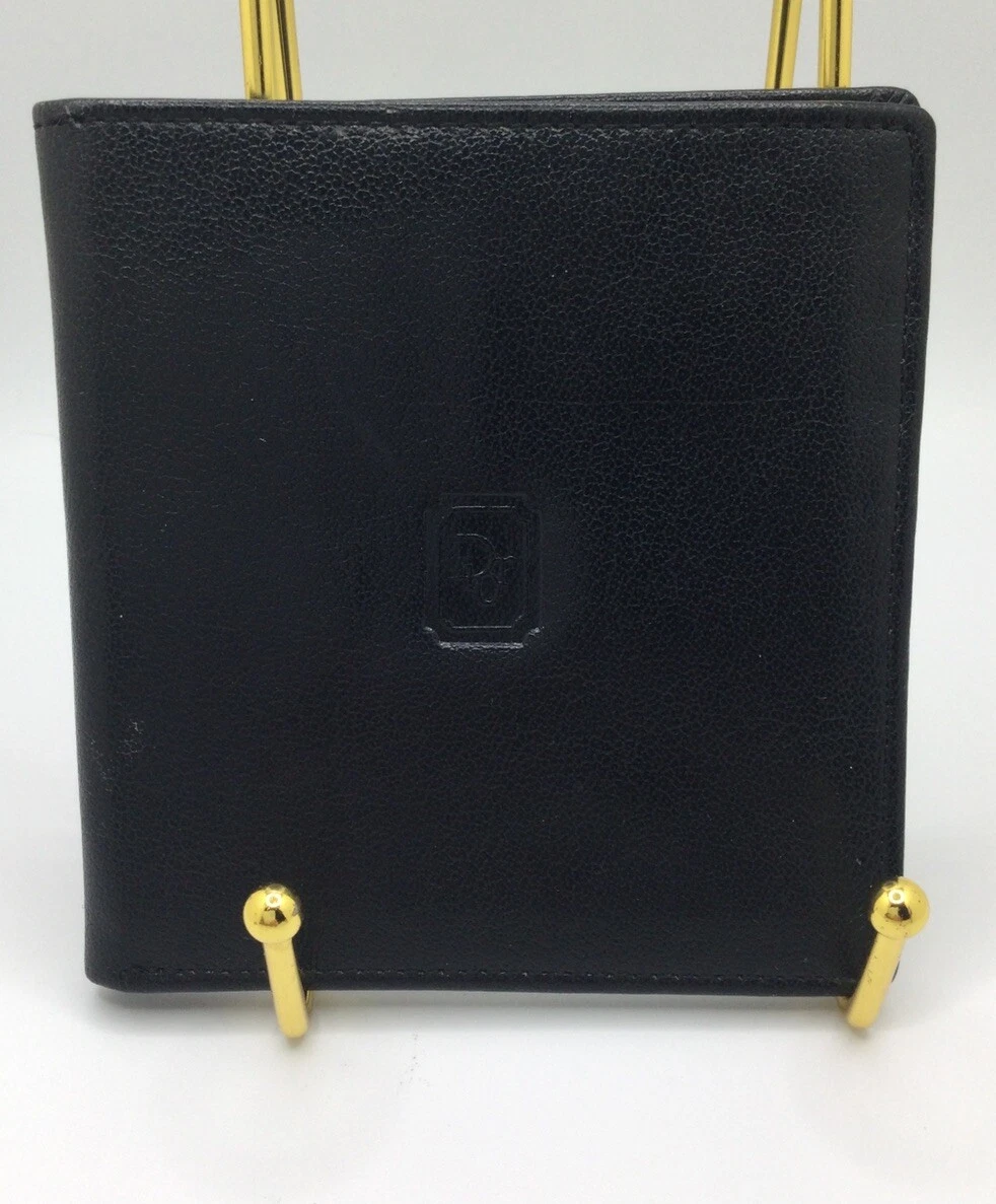 Un rare portefeuille homme Christian Dior vintage en cuir grainé noir