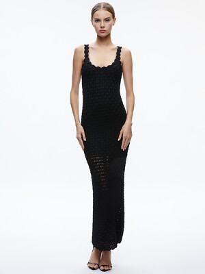 NWT ALICE + OLIVIA Bray Crochet  -Dress - Black (Size XS)MSRP $695.00
