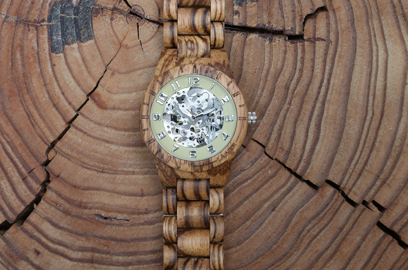 Laimer Holz Armbanduhr Herrenuhr Ralf 0097 Zebraholz Uhr