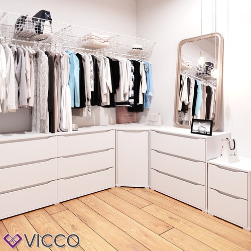 Eckkommode Sideboard Mehrzweckschrank Schrank Kleiderschrank Ruben Weiß Vicco - Bild 4 von 7