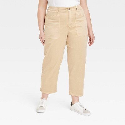 Женские брюки-бочкообразки с высокой посадкой - Универсальная нить Tan 30