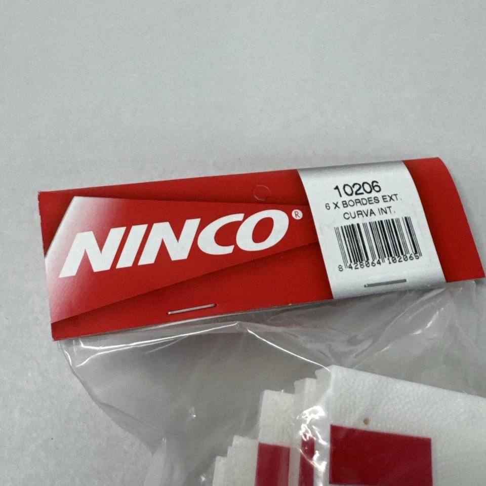 1x Ninco #10206 EXTERIOR Borde Blanco/Rojo 45 Curva de Arco 6 piezas - NUEVO Foto 2 de 3