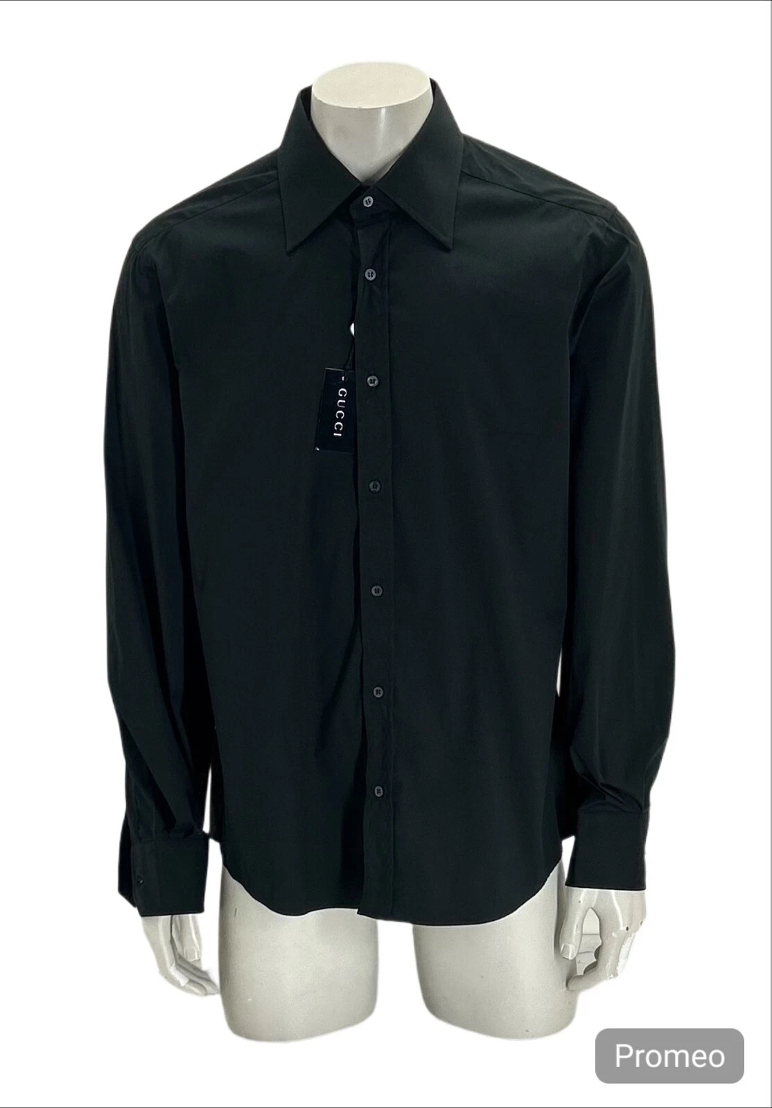 Chemise habillée Gucci noire classique coupe slim stretch