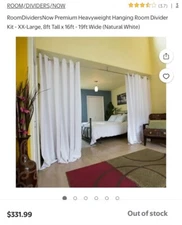 Room Divider COMPLETE Kit XXL 16ft -19ft White New In Box Retired Easy Set Up